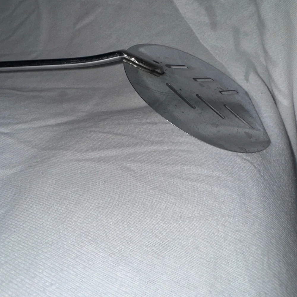 Vintage BBQ Grill‎ Spatula w/ Green Plastic Handle, Chromium Plated 16